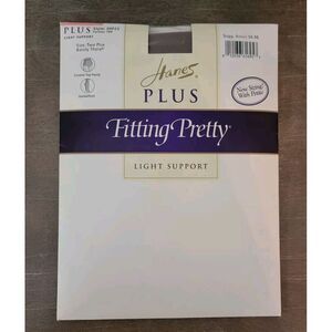 Vtg Hanes Plus Fitting Pretty Two Plus Classic Barely There Pantyhose‎ Sheer